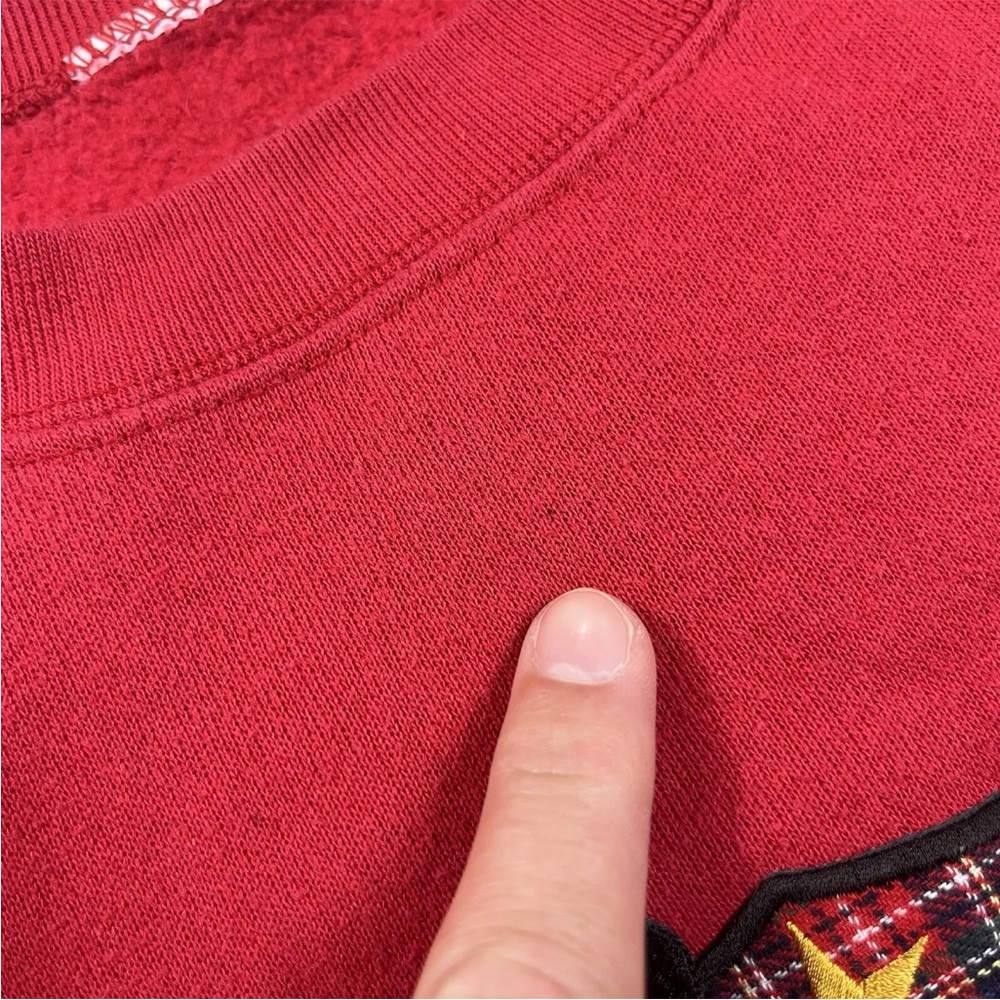 Vintage 90s Disney Mickey Mouse Red Plaid Kids Sweater - Picture 12 of 16